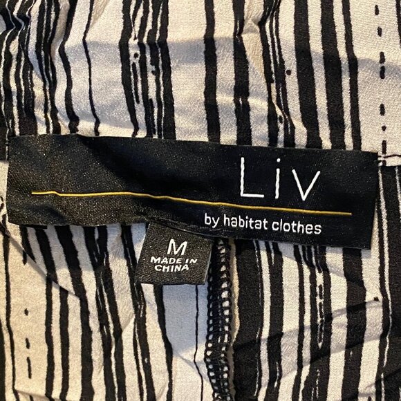 LIV BY HABITAT Lightweight Sleeveless Crinkle Tunic Top Striped Sz M #275H - Picture 7 of 9